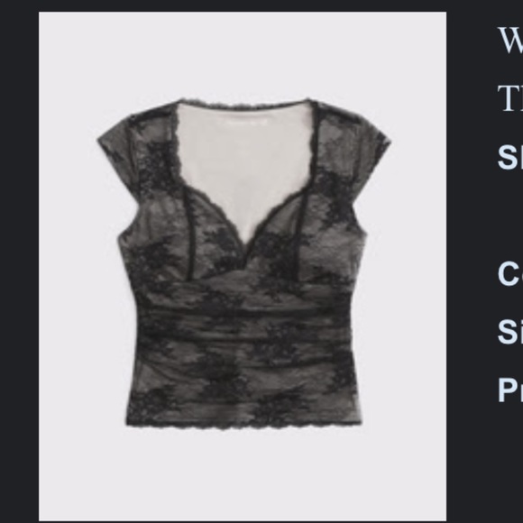 Abercrombie & Fitch Tops - Abercrombie & Fitch Black Lace Cap-Sleeve Top